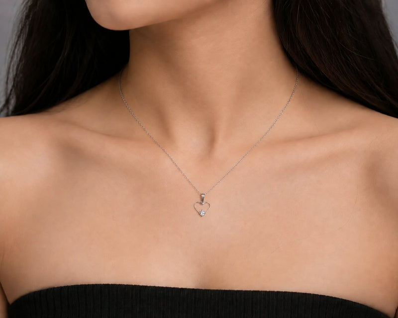 Elegant Floral Crystal Pendant Necklace