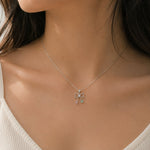 Elegant Floral Crystal Pendant Necklace