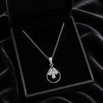 Elegant Floral Crystal Pendant Necklace