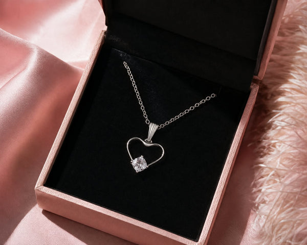 Elegant Floral Crystal Pendant Necklace